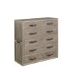 Set of six drawers composed of solid oak oak veneer with leather handles