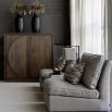 Wooden cabinet with two doors in walnut veneer