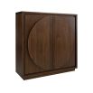 Wooden cabinet with two doors in walnut veneer