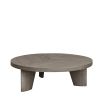 Round grey oak veneer coffee table