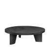 Round black oak veneer coffee table