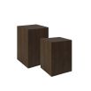 Minimalist two set of walnut veneer side tables