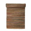 Multicoloured striped rug composed of jute