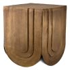 Luxuriously curved brass side table with layered waves