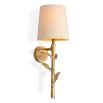 Wall lamp with stem design and linen shade