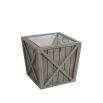 Wooden plant pot in charcoal finish