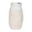 Organic style vase with wavey top and drip effect glaze