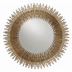 Beautiful brass burst style round wall mirror