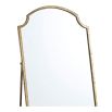 Brass dressing mirror with ornate curved top