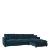 Blue velvet corner sofa