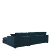 Blue velvet corner sofa