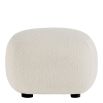 Cream pouf in boucle finish