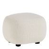 Cream pouf in boucle finish