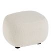 Cream pouf in boucle finish