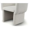 Boucle sand dining chair with cradling seat and back