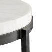 Side table with chunky marble top and black iron legs