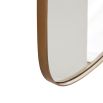 brass oblong shaped mirror with leather strap hanger