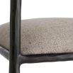 Svelte black pewter frame counter stool with upholstered seat and back