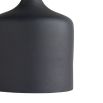 Black matte end table with contemporary curved base