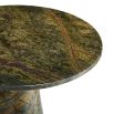 Emerald green marble side table with round top and conical base