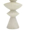 Elegant white stone finish geometric silhouette lamp