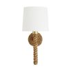 Rope wrapped wall sconce with white shade