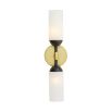 Elegant brass wall lamp with alabaster light above and below