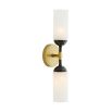 Elegant brass wall lamp with alabaster light above and below