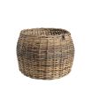 Wicker flower planter basket in natural finish