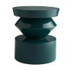 Abstract shape fibreglass side table in green finish 