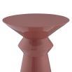 Reddish brown fibreglass accent table with geometric silhouette