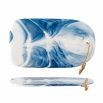 Stone cutting board in white and blue sea like design