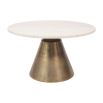 Coffee table with brass base and circular stone top