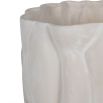 Elegant wave textured vase in natural cream finish