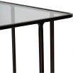 Minimalist style side tables with black frame and glass top