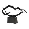 Wavey metal sculpture in black finish