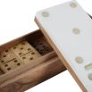 White and gold domino set in resin box