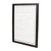 textured abstract wall art in cream, encased in a sleek black frame