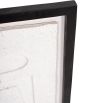 textured abstract wall art in cream, encased in a sleek black frame