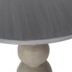 grey wash side table with bobbin style plinth base