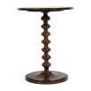 Maple coloured lacquered wood side table with bobbin base