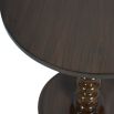 Maple coloured lacquered wood side table with bobbin base