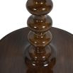 Maple coloured lacquered wood side table with bobbin base