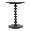 Olive coloured lacquered wood side table with bobbin base