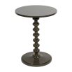 Olive coloured lacquered wood side table with bobbin base