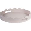 Pale pink, scalloped edge tray with laquer finish