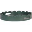 Dark green, scalloped edge tray with matte finish