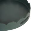 Dark green, scalloped edge tray with matte finish