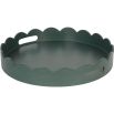 Dark green, scalloped edge tray with matte finish