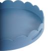 Blue, scalloped edge tray with laquer finish